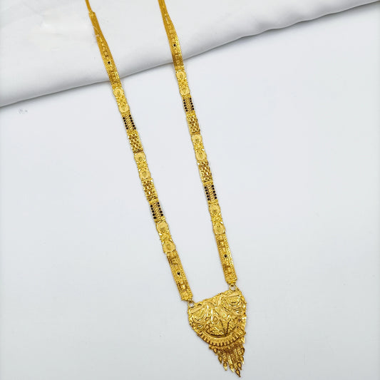 Trendy Patti Designer Golden Finish Long Mangalsutra