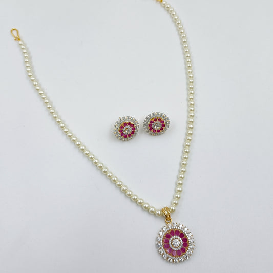 Excellent Floret Designer Single Line Pearls Set