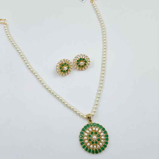 Delight Floret Designer Single Line Pearls Set