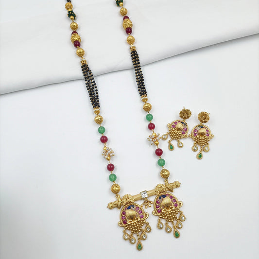 Gorgeous Peacock Designer Long Mangalsutra