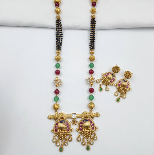 Gorgeous Peacock Designer Long Mangalsutra