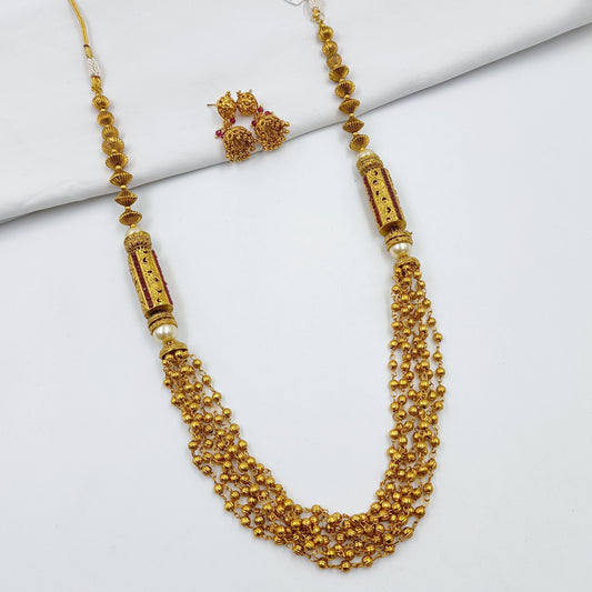 Artistic Golden Finish Beads Mala