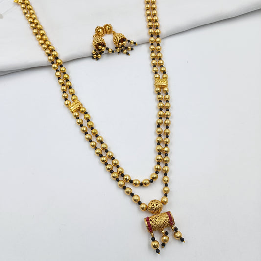 Stunning Golden Finish Beads Mala