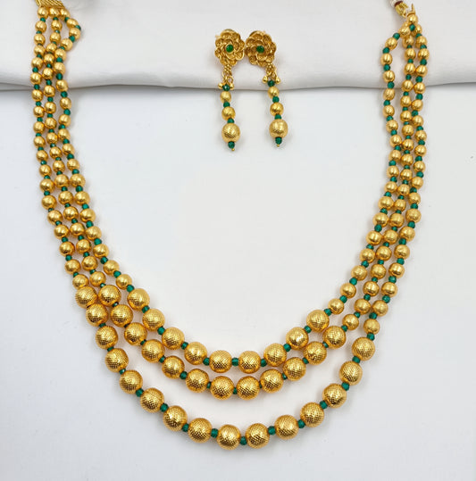 Exclusive Designer Golden Finish Beads Mala