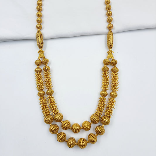 Golden Finish Designer Beads Mala
