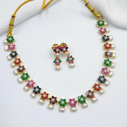 Multicolour Floret Designer Necklace Set