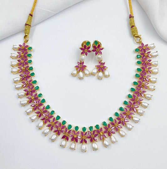 Splendid Floret Designer Necklace Set