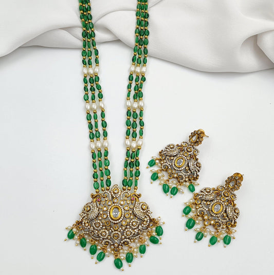 Pretty Peacock Designer Long Necklace Set
