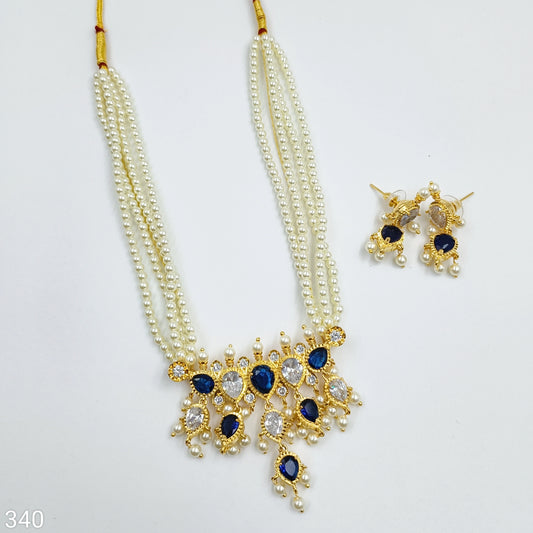 Trendy Blue & White Color Stone Studded Adjustable Thread Tanmani