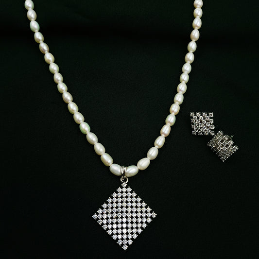 Unique Square Shaped Designer Pearls Set