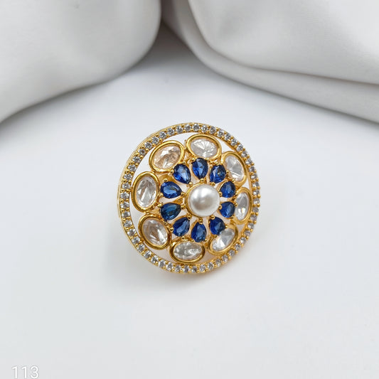 Pretty Floret Designer Kundan Finger Ring