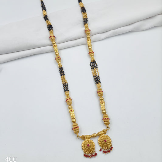 Trendy Damru Pattern designer Long Mangalsutra