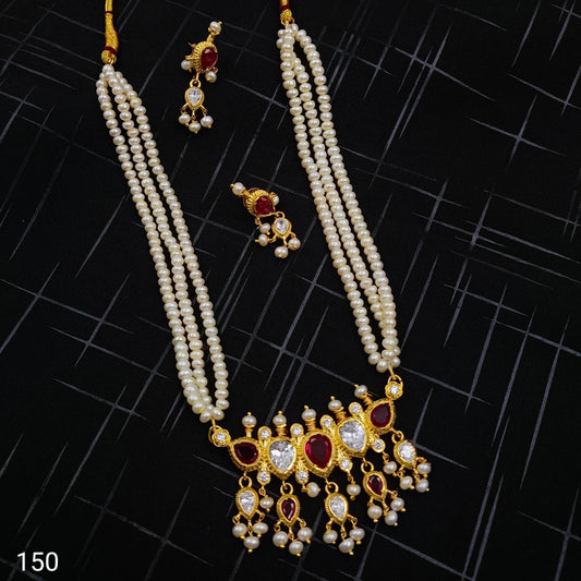 Pretty Traditional Designer Fresh Water Pearls Tanimani Set