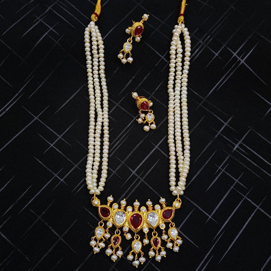 Pretty Traditional Designer Fresh Water Pearls Tanimani Set