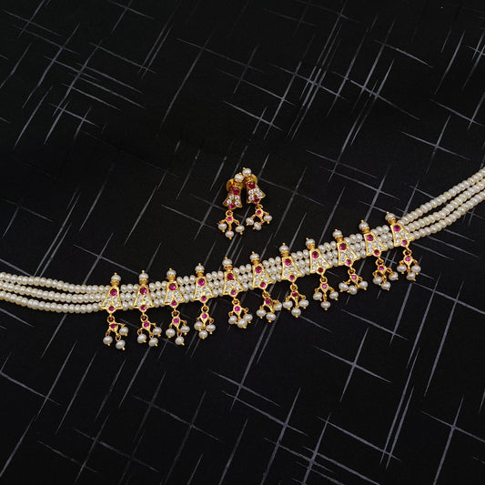 Graceful Traditional Designer Fresh Water Pearls Chinchpeti