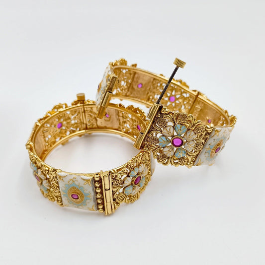 Meena Work Floret Designer Rajwadi Finish Bangles