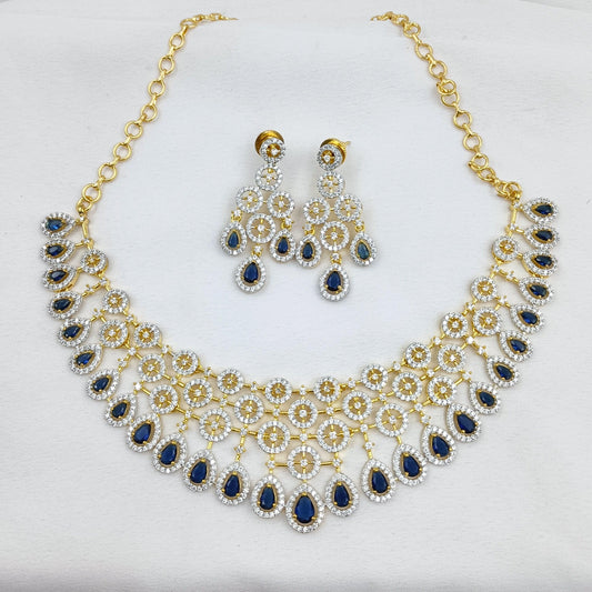 Round Shaped Designer Cz Necklace Set