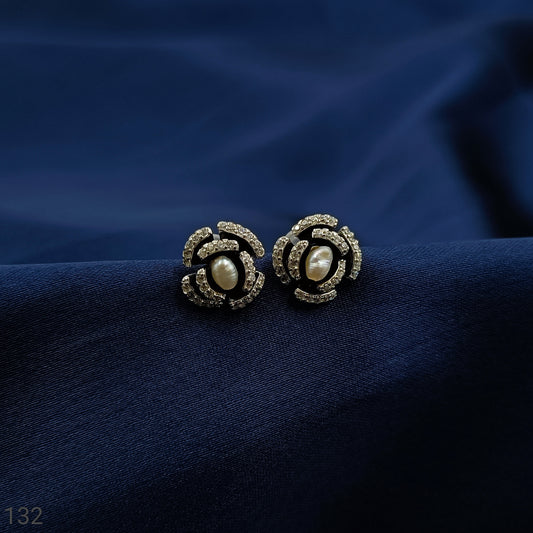 Massive 92.5 Silver Floret Designer Earrings