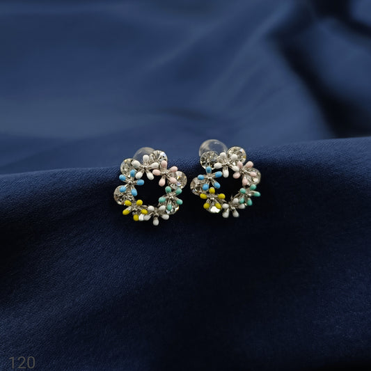 Multicolor Floret Designer 92.5 Silver earrings