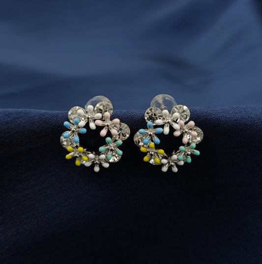 Multicolor Floret Designer 92.5 Silver earrings