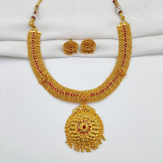 Glossy Floret Designer Necklace Set