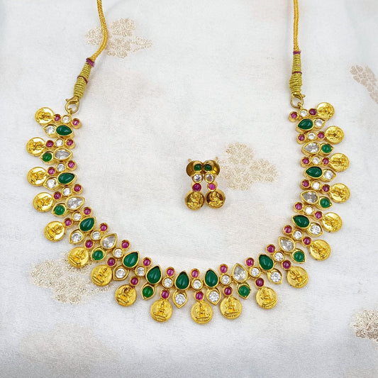 Lord Laxmi Designer Antique Necklace Set