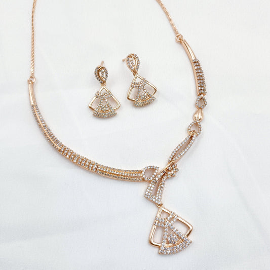 Unique Designer CZ Necklace Set