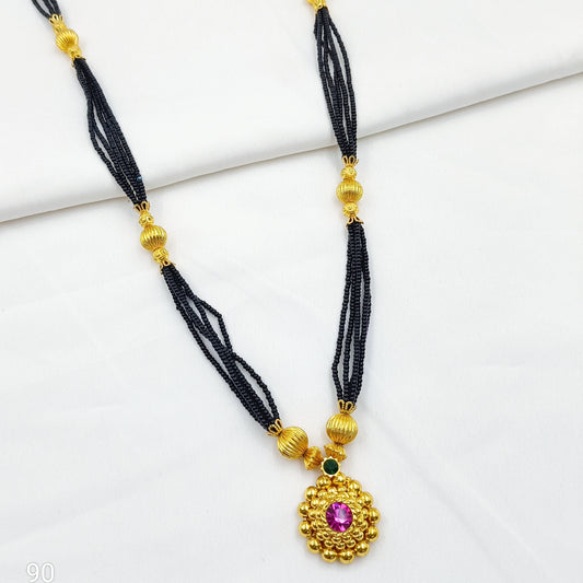 Graceful Designer Golden Finish Long Mangalsutra