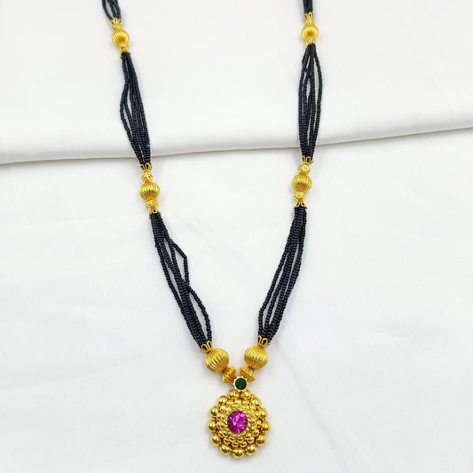 Graceful Designer Golden Finish Long Mangalsutra