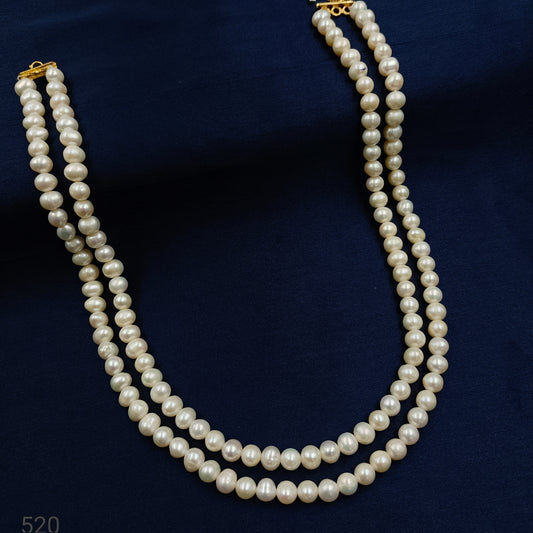 Stylish Real Pearls Designer 2 Layer Mala