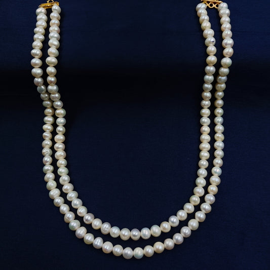 Stylish Real Pearls Designer 2 Layer Mala