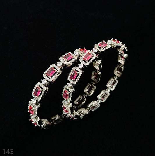 Square Shape Designer Cz Stone Studded Bangles