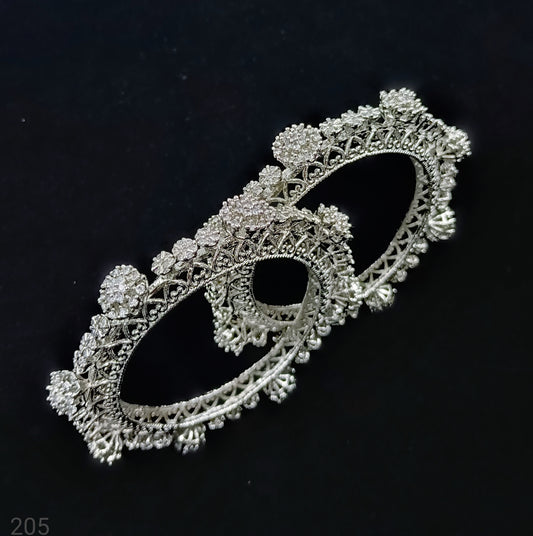 Flower Designer Cz Stone Studded Bangles