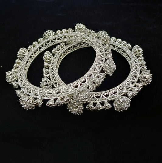 Flower Designer Cz Stone Studded Bangles