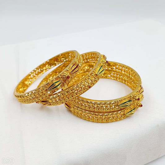 Meena Work Floret Designer 1 Gram Finish Bangles