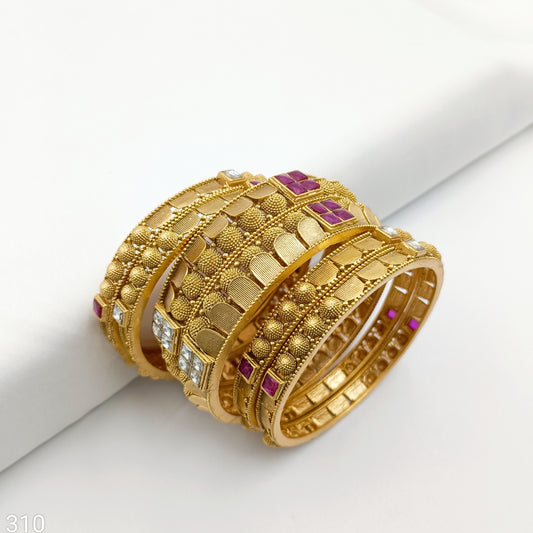 Square Shaped Designer Rajwadi Finish Bangles