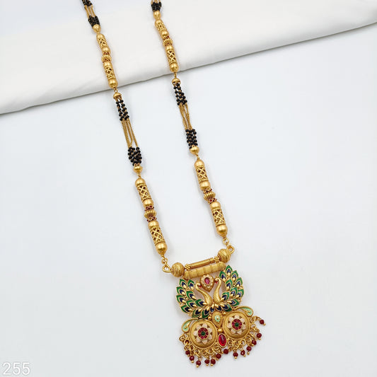 Glossy Peacock Designer Long Mangalsutra