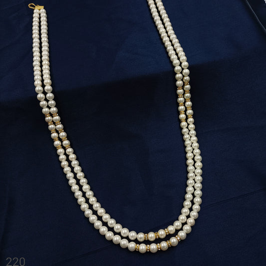 Semi Cultured Pearls Designer 2 Layer Mala