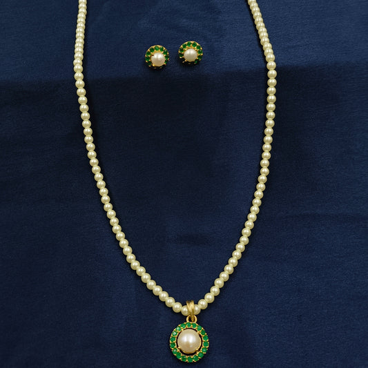 Green Color Floret Designer Pearls Set