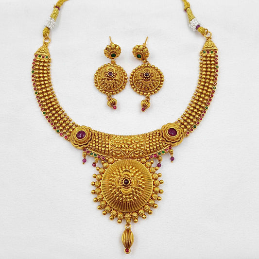 Gleaming Designer Temple Finish Necklace Set