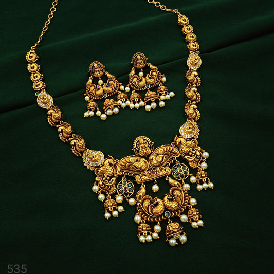 Sparkling Peacock Designer Necklace Set