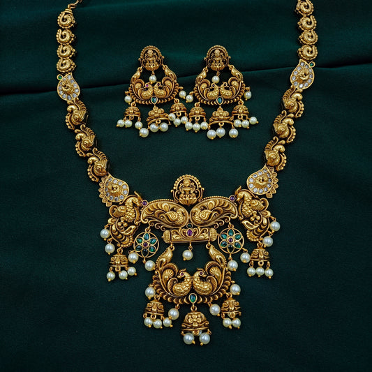 Sparkling Peacock Designer Necklace Set