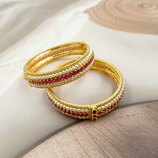 Blooming Trendy Designer Pearls Bangles