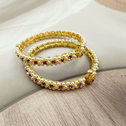 Delight Trendy Designer Pearls Bangles