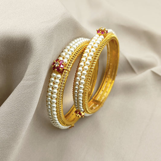 Brilliant Trendy Designer Pearl Bangles