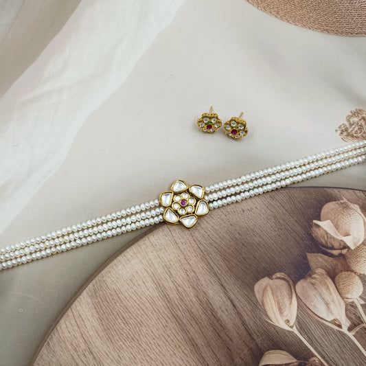 Blissful Designer Fresh Water Pearls Choker set