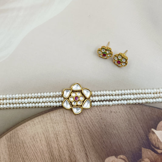 Blissful Designer Fresh Water Pearls Choker set