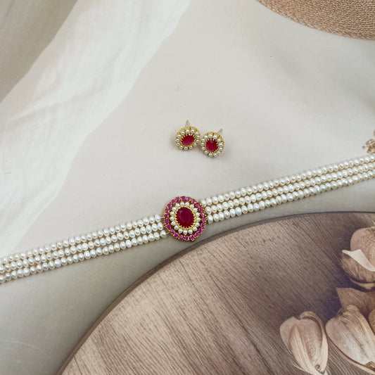 Blooming Designer Fresh Water Pearls Choker Set