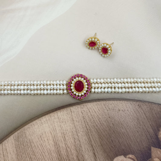Blooming Designer Fresh Water Pearls Choker Set
