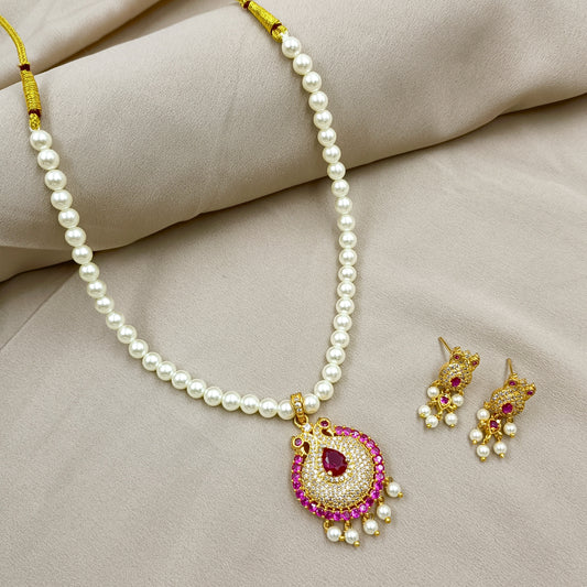 Blissful Designer Single Line Pearl Set